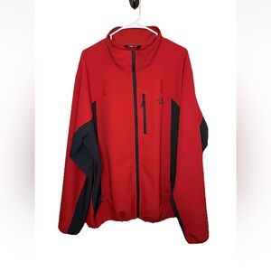 North Face Mens Red Black Colorblock Full Zip Jacket Medium Weight Size XXL NWOT